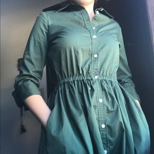 Long sleeve green fall dress